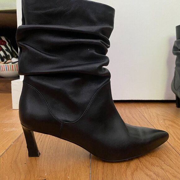 Stuart Weitzman Black Leather Ankle Boots with Heel Size 6 - Picture 9 of 16